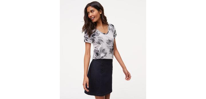 Loft Grey Bloom Vintage Soft Tee
