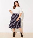 Loft Plus Plaid Midi Skirt