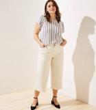 Loft Plus Double Frayed Wide Leg Jeans In Bone