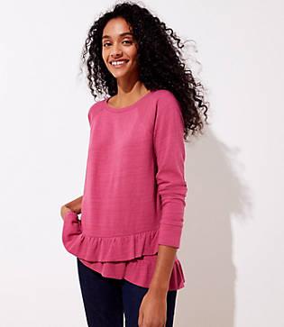Loft Ruffle Hem Sweatshirt