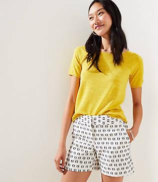 Loft Textured Dot Shorts With 6 Inch Inseam