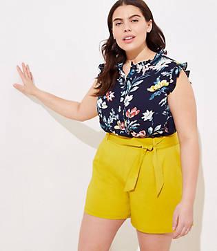 Loft Plus Knit Tie Waist Shorts