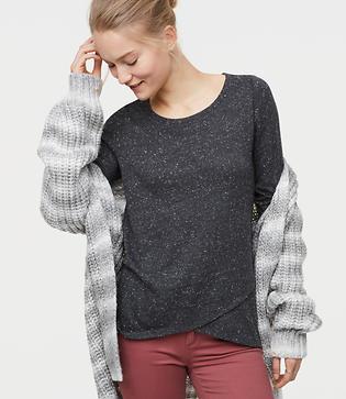 Loft Flecked Tulip Hem Tee