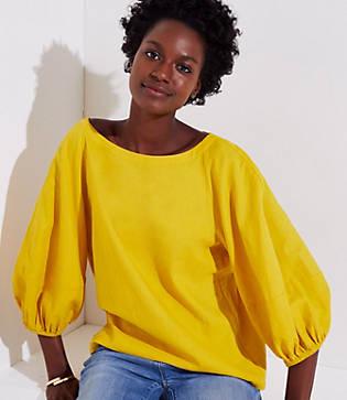 Loft Drapey Balloon Sleeve Blouse