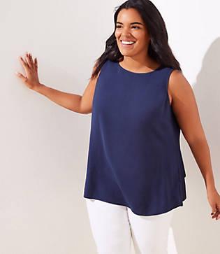 Loft Plus Tiered Button Back Shell