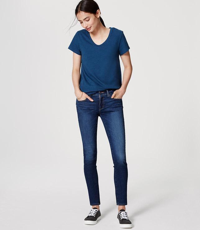 Loft Modern Skinny Jeans In Dark Indigo Wash