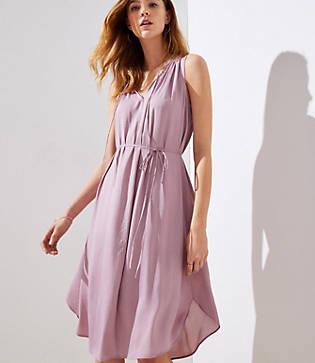 Loft Ruffle Tie Waist Dress