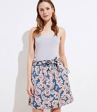 Loft Floral Tie Waist Skirt