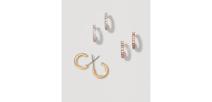 Loft Mixed Metallic Hoop Earring Set