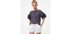 Loft Tiered Slv Tie Back Tee