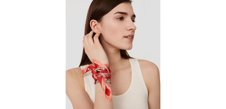 Loft Rosy Square Silk Scarf