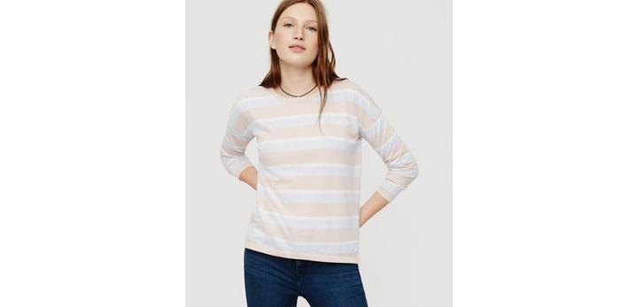 Loft Lou & Grey Striped Drop Shoulder Petalsoft Tee