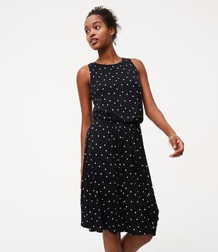 Loft Dotted Tie Back Dress