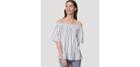 Loft Striped Ruffle Off The Shoulder Top