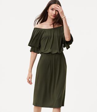 Loft Off The Shoulder Blouson Dress