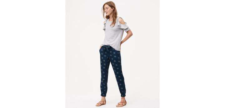 Loft Mandala Tie Waist Cargo Pants