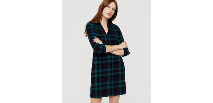 Loft Lou & Grey Plaid Pop-on Shirtdress