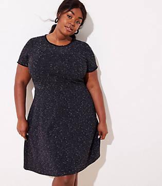 Loft Plus Tweed Flare Dress