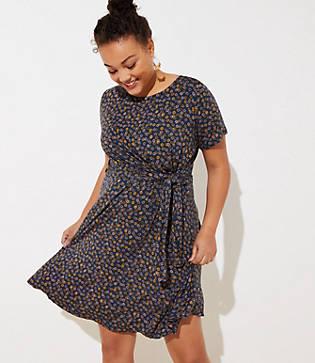 Loft Plus Floral Knot Flare Dress