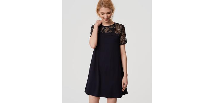 Loft Lace Yoke Swing Dress