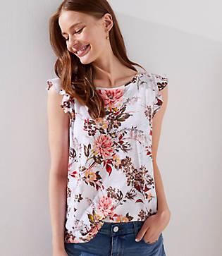 Loft Floral Flutter Vintage Soft Tee