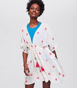 Loft Beach Drawstring Caftan Dress