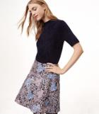 Loft Floral Jacquard Flare Skirt
