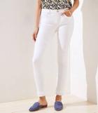 Loft Curvy Double Frayed Skinny Jeans In White