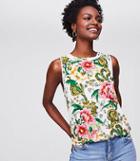 Loft Camellia Garden Tie Back Mixed Media Shell