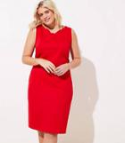 Loft Plus Scalloped Ponte Sheath Dress