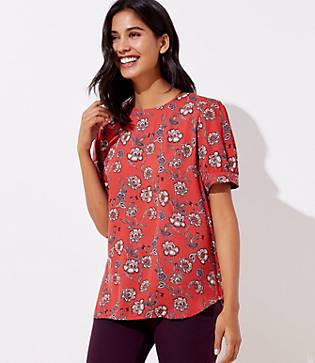 Loft Garden Puff Sleeve Button Back Top