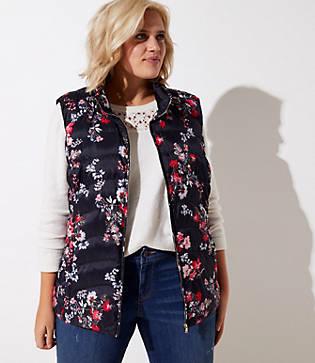 Loft Plus Floral Puffer Vest