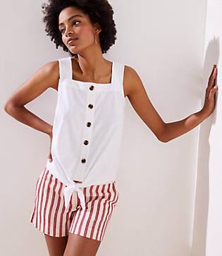 Loft Button Down Tie Front Tank