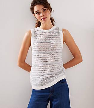 Loft Textured Stripe Sweater Tank