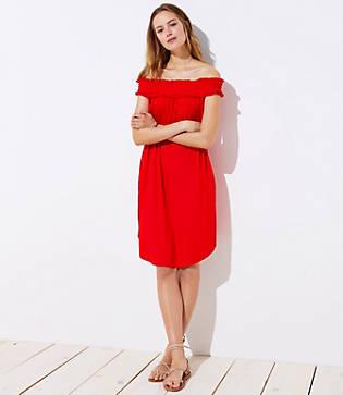 Loft Beach Fringe Off The Shoulder Dress