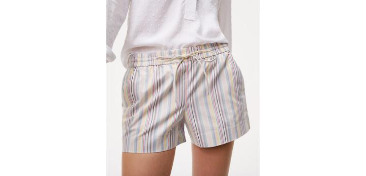 Loft Striped Fluid Drawstring Shorts