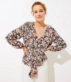 Loft Floral Tie Hem Blouse