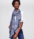 Loft Mixed Floral Chevron Scarf