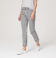 Loft Gingham Skinny Ankle Pants In Marisa Fit