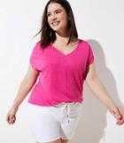 Loft Plus V-neck Linen Tee