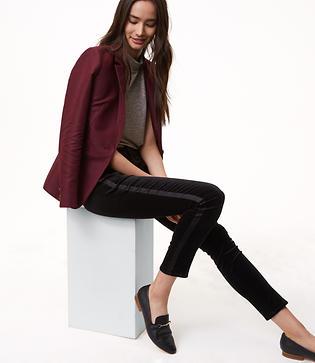 Loft Modern Velvet Tuxedo Stripe Skinny Jeans