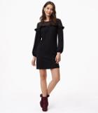 Loft Sheer Dot Yoke Shift Dress