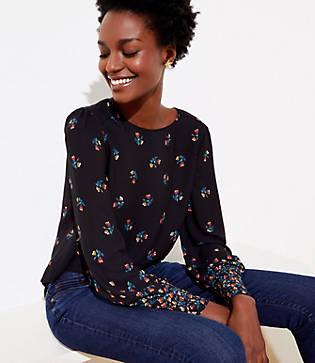 Loft Garden Pleated Cuff Blouse
