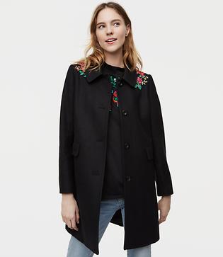 Loft Floral Embroidered Coat