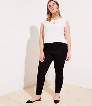 Loft Plus Denim Leggings In Black