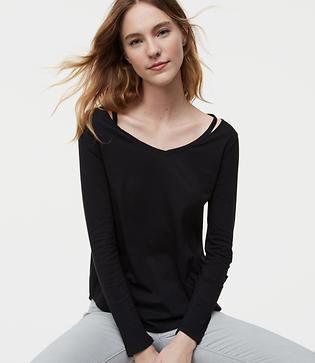 Loft Cutout V-neck Tee