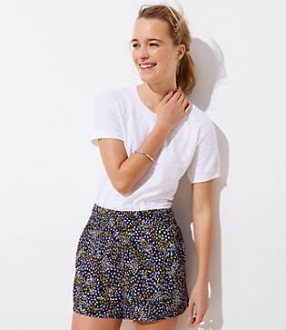 Loft Dotted Crepe Pull On Shorts