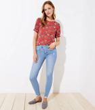 Loft Frayed Skinny Jeans In Bright Vintage Wash