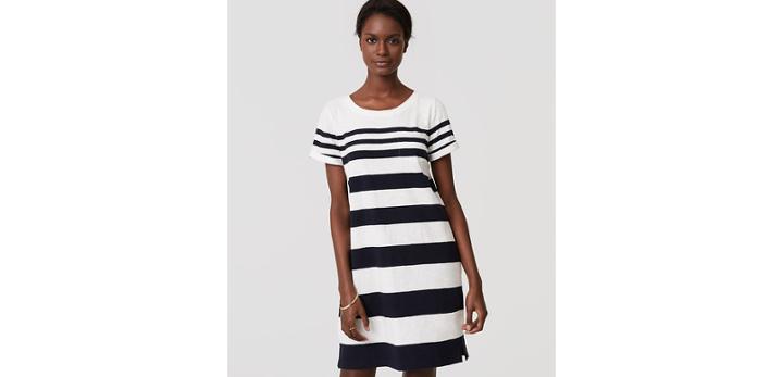 Loft Beach Striped Tee Dress