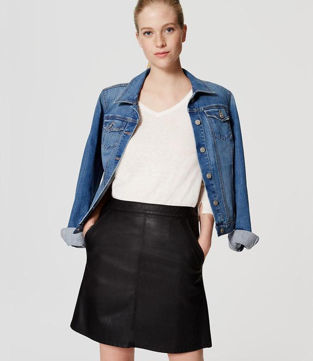 Loft Faux Leather Shift Skirt